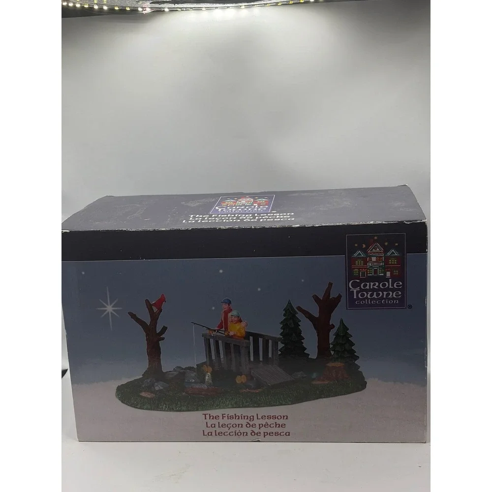Carole Towne The‎ Fishing Lesson 2009 Lemax Polyresin Christmas Village Figurine